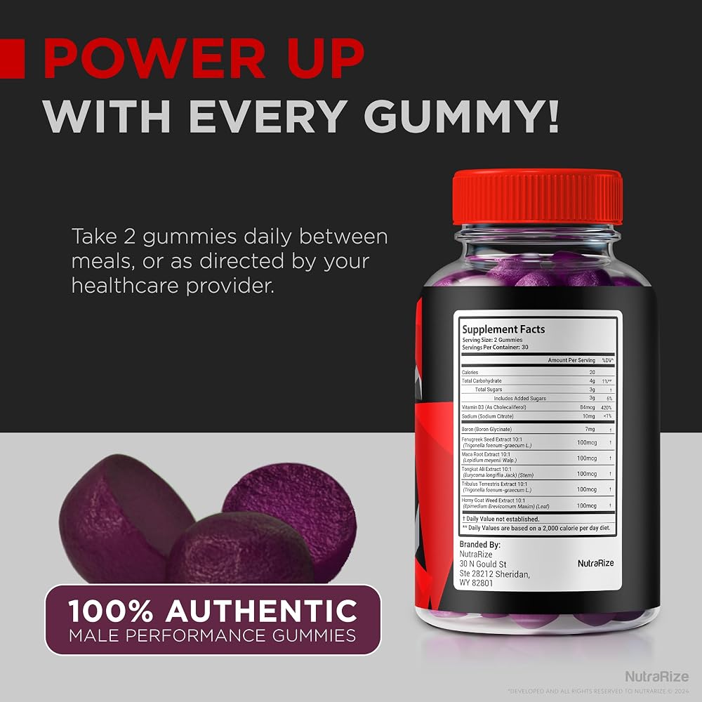 NutraRize Vital Core Power Male Gummies for Energy - 60 Gummies - image 8