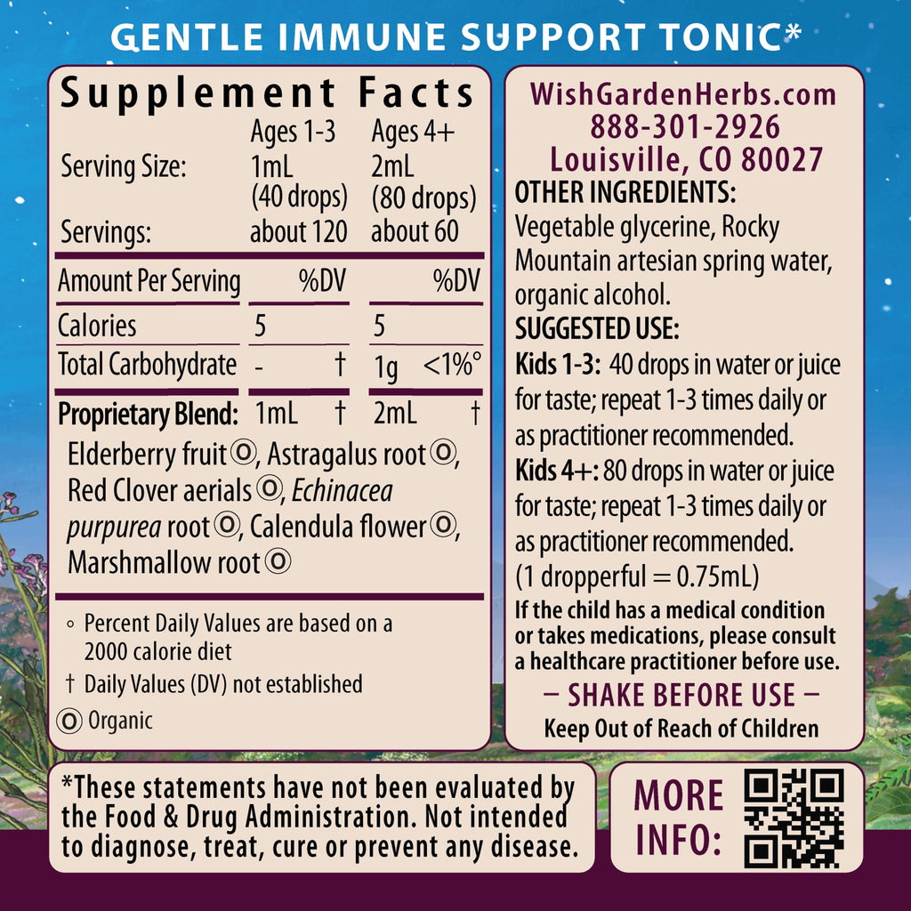 WishGarden Herbs Daily Immune for Kids Herbal Tonic - 4 Fl Oz - image 2