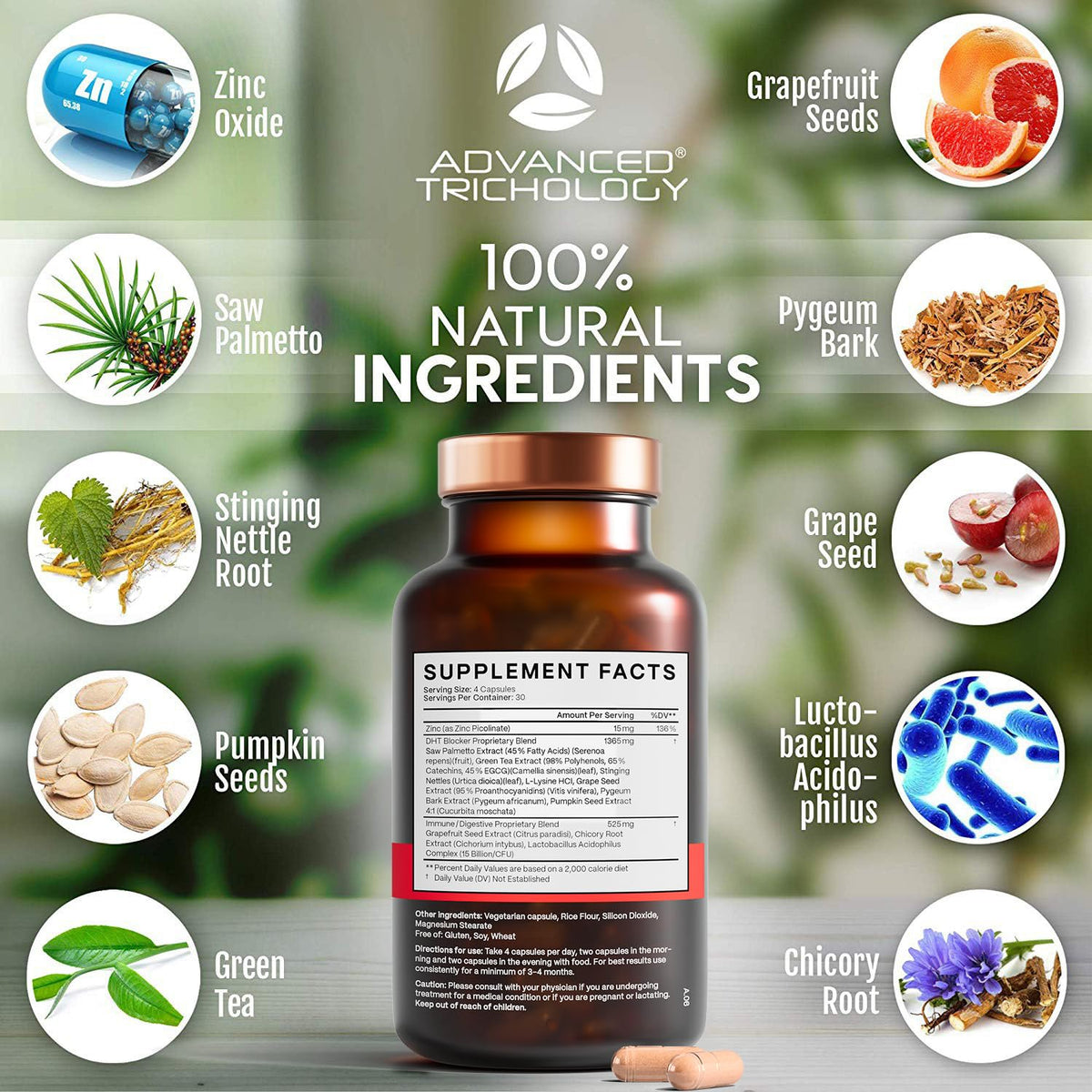 Advanced Trichology DHT Blocker Hair Growth Supplement - 120 Capsules - image 4