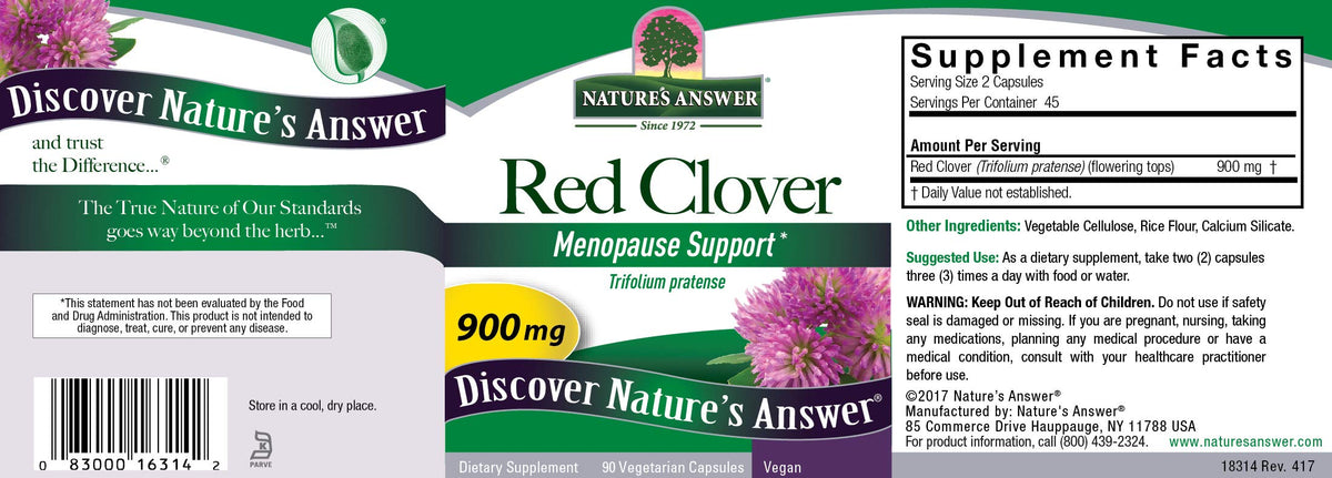 Nature's Answer Red Clover Full Spectrum Herb - 90 Vegetarian Capsules - image 2