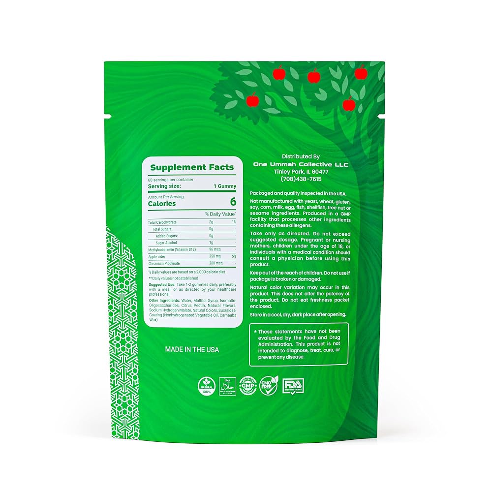 One Ummah Halal Certified Apple Cider Vinegar Gummies - 60 Count - image 2