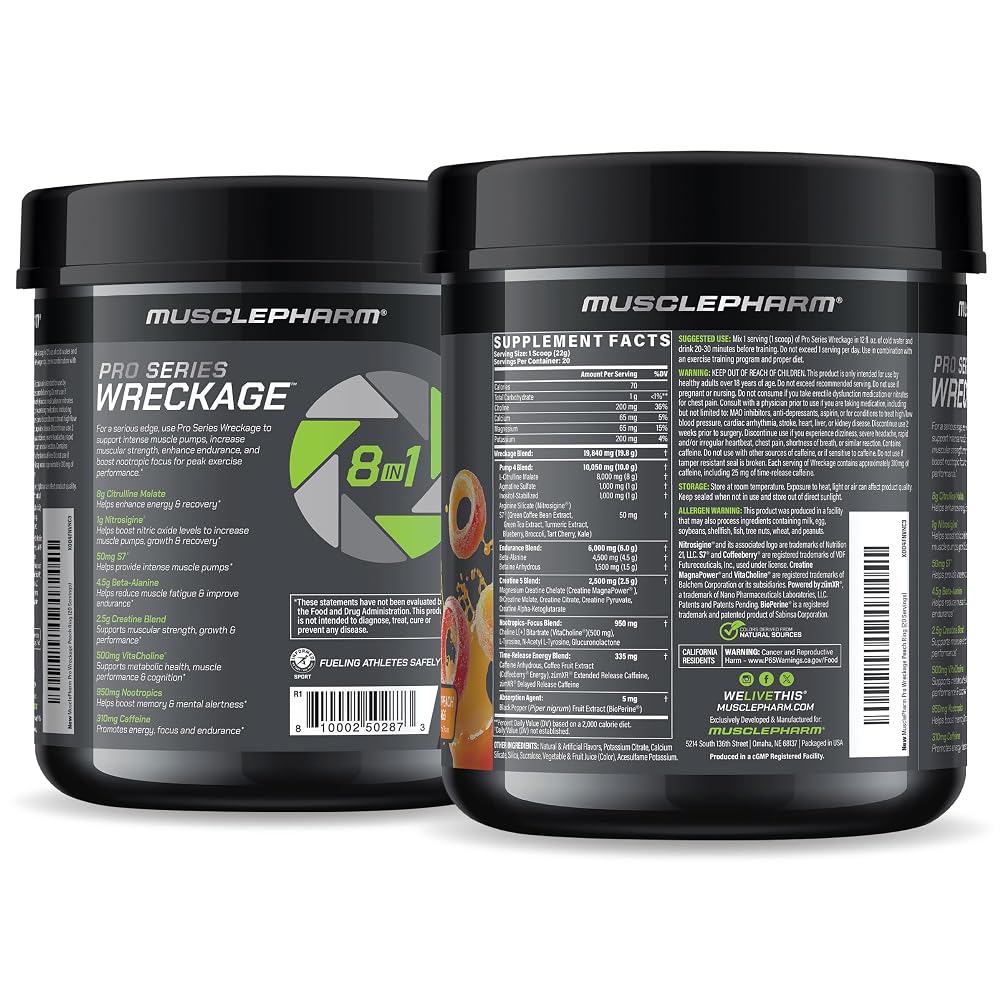 Muscle Pharm MusclePharm Pro Series Wreckage Pre-Workout Powder - 20 Servings - image 9