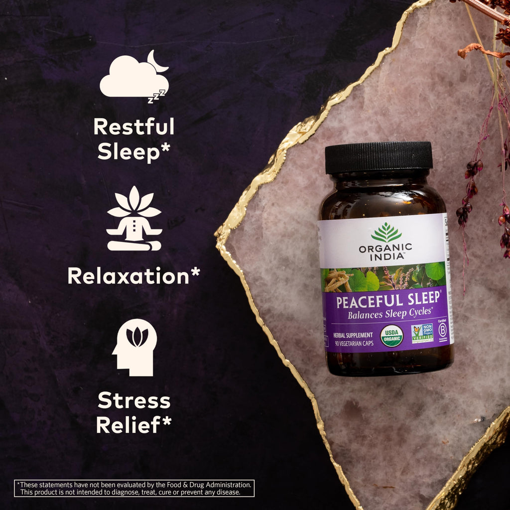 Organic India Peaceful Sleep Herbal Supplement - 90 Capsules - image 2
