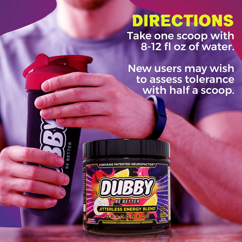 Dubby Sugar Free Energy Drink Powder Dragon Fruit Strawberry - 30 Servings - image 6