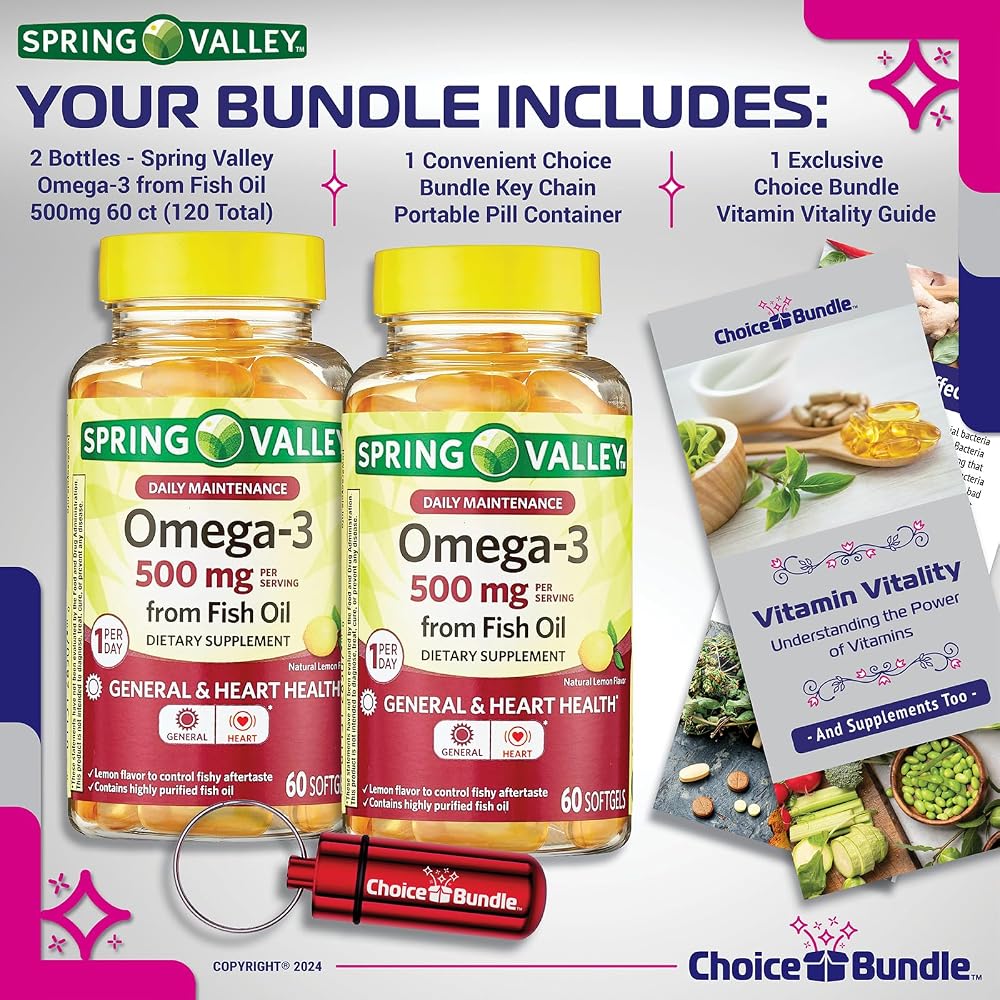 Choice Bundle Spring Valley Fish Oil Omega 3 Fatty Acid Supplement