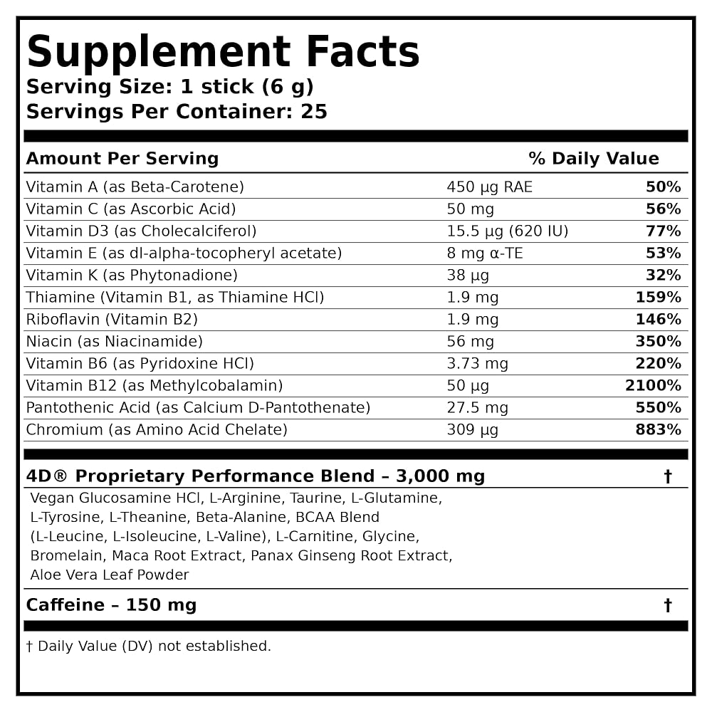 4D Tropical Punch Energy Drink Mix Powder - 25 Packets - image 7
