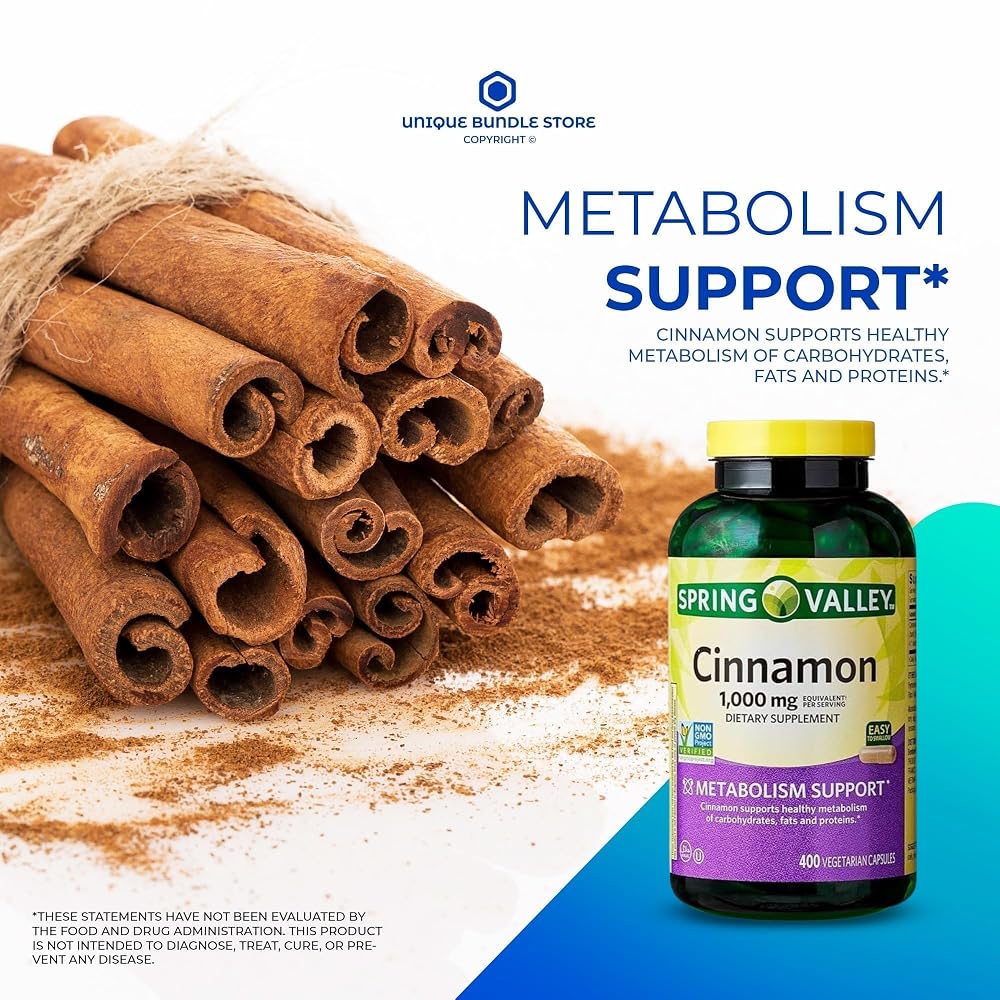 Unique Bundle Cinnamon 1000 mg Metabolism Support - 400 Vegetarian Capsules - image 2