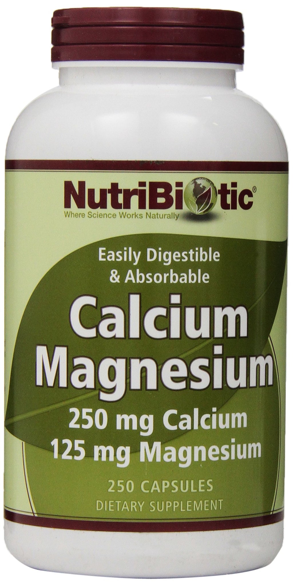 NutriBiotic Calcium Magnesium - 250 Capsules