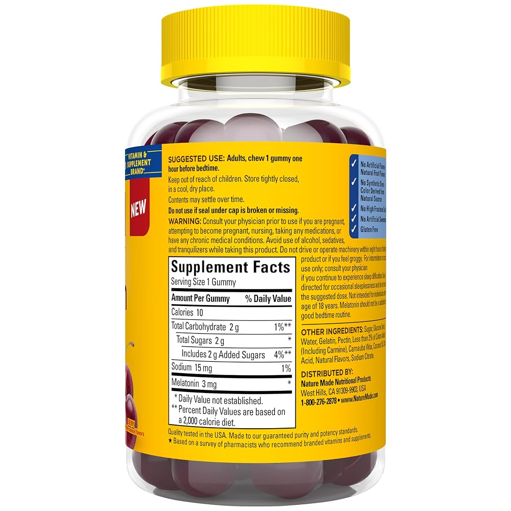 Nature Made Time Release Melatonin 3mg Gummies - 60 Gummies - image 8