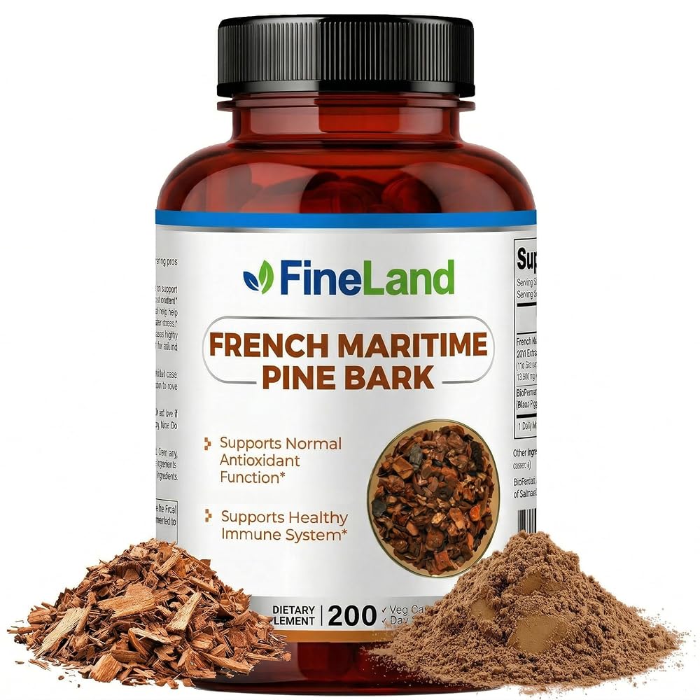 FineLand French Maritime Pine Bark Extract 450 mg - 200 Vegetarian Capsules