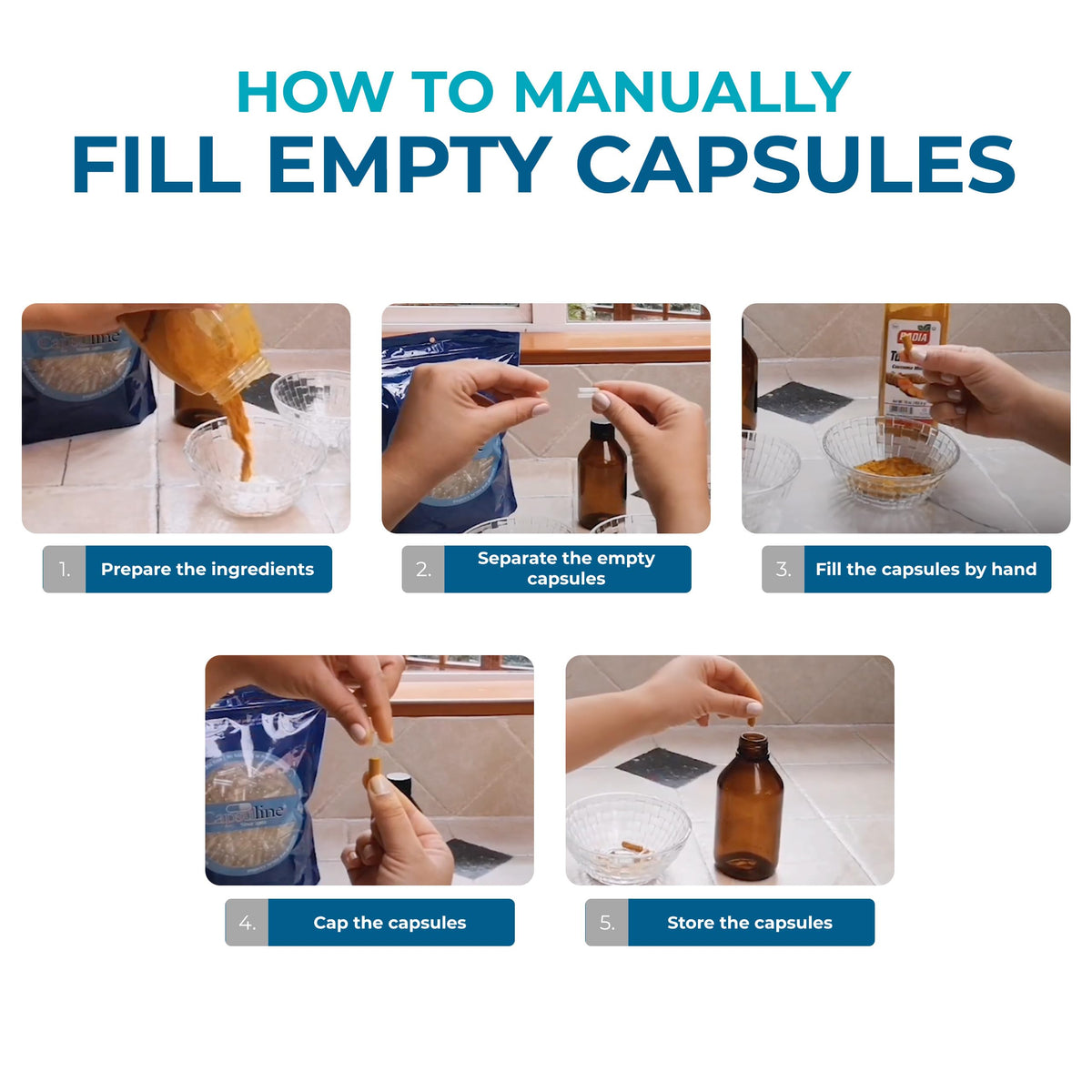 Capsuline Clear Size 0 Empty Gelatin Capsules 1000 Count