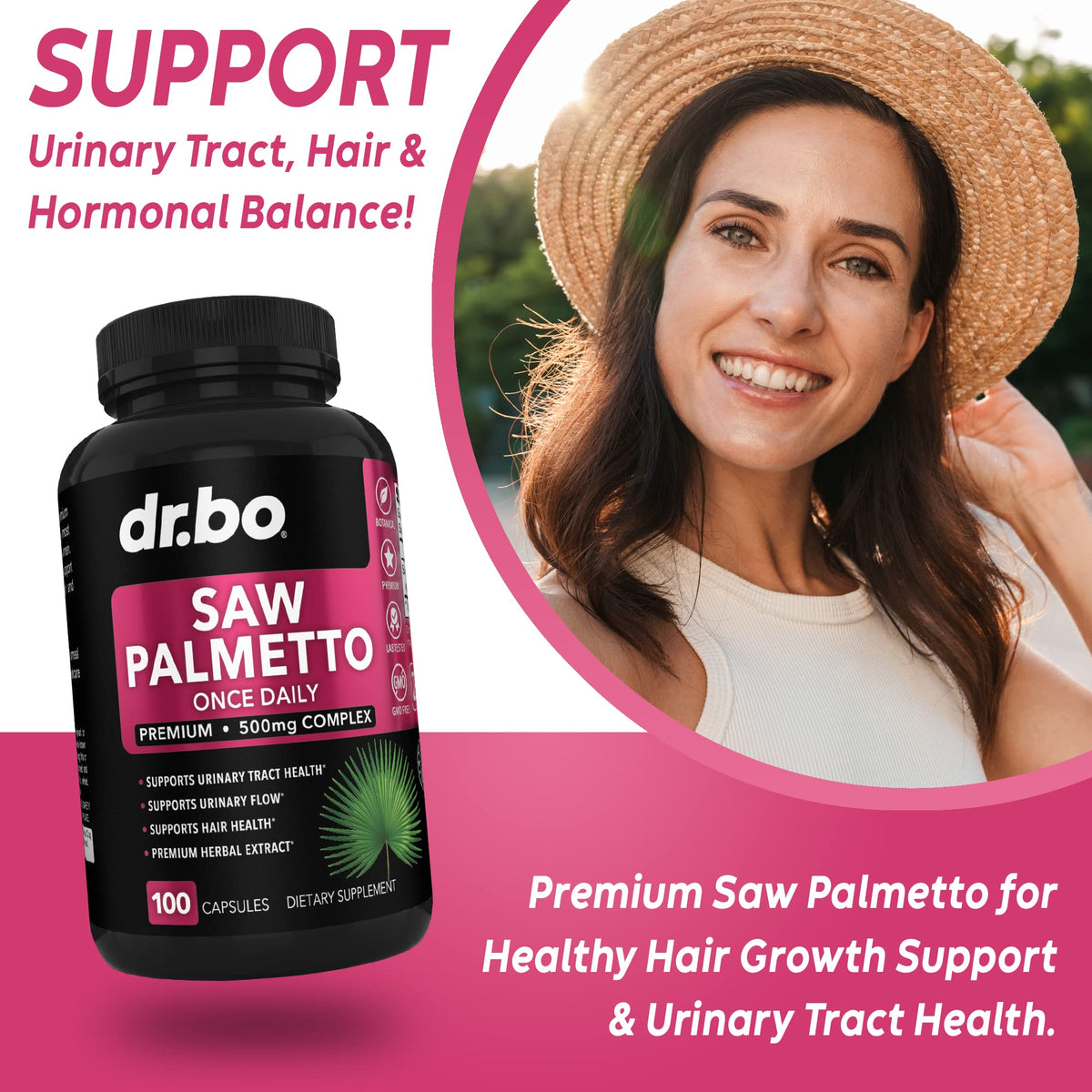 DR. BO Saw Palmetto for Women Hair Loss - 100 Capsules - image 3