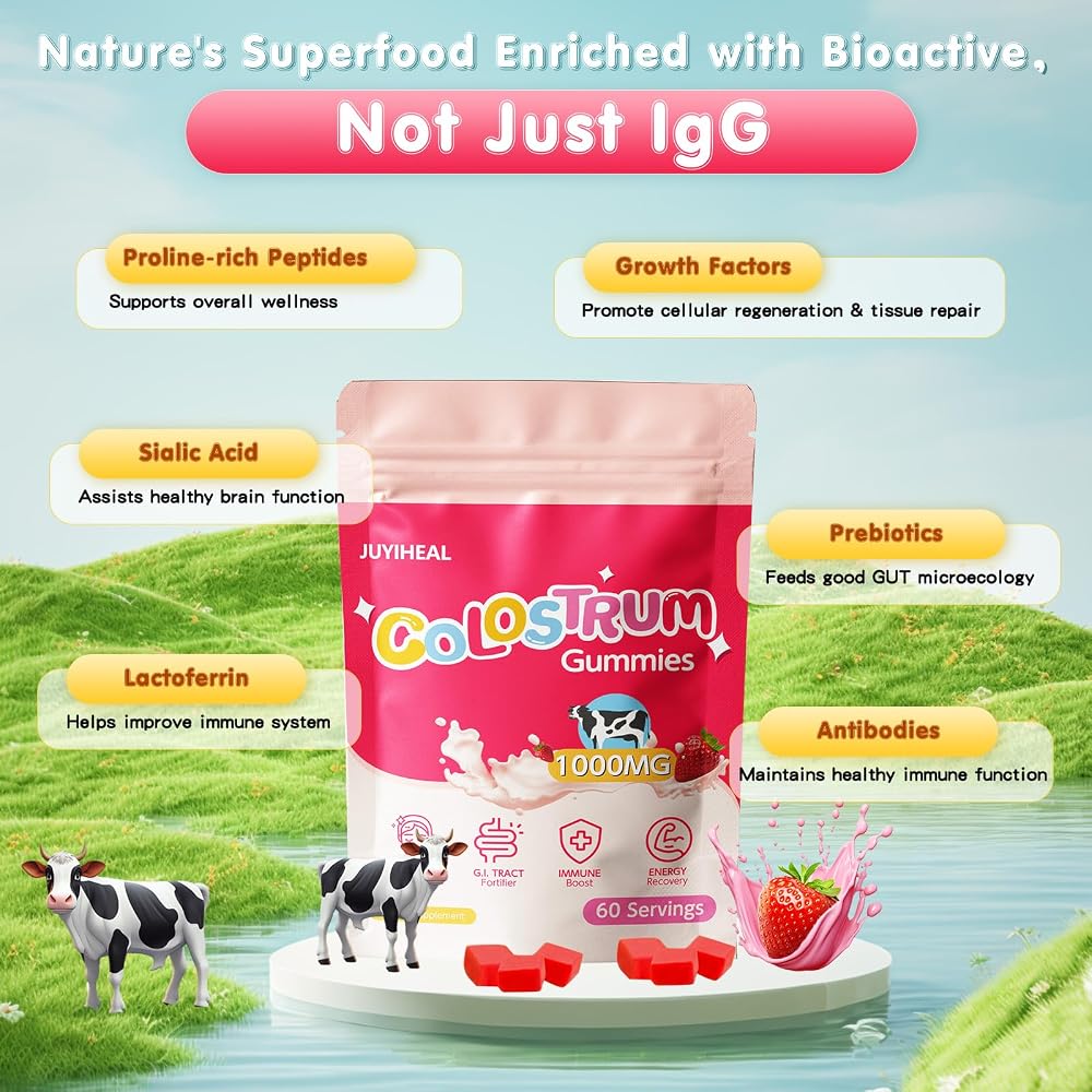 JUYIHEAL Core Bovine Colostrum Gummies Immune Support - 60 Servings - image 7