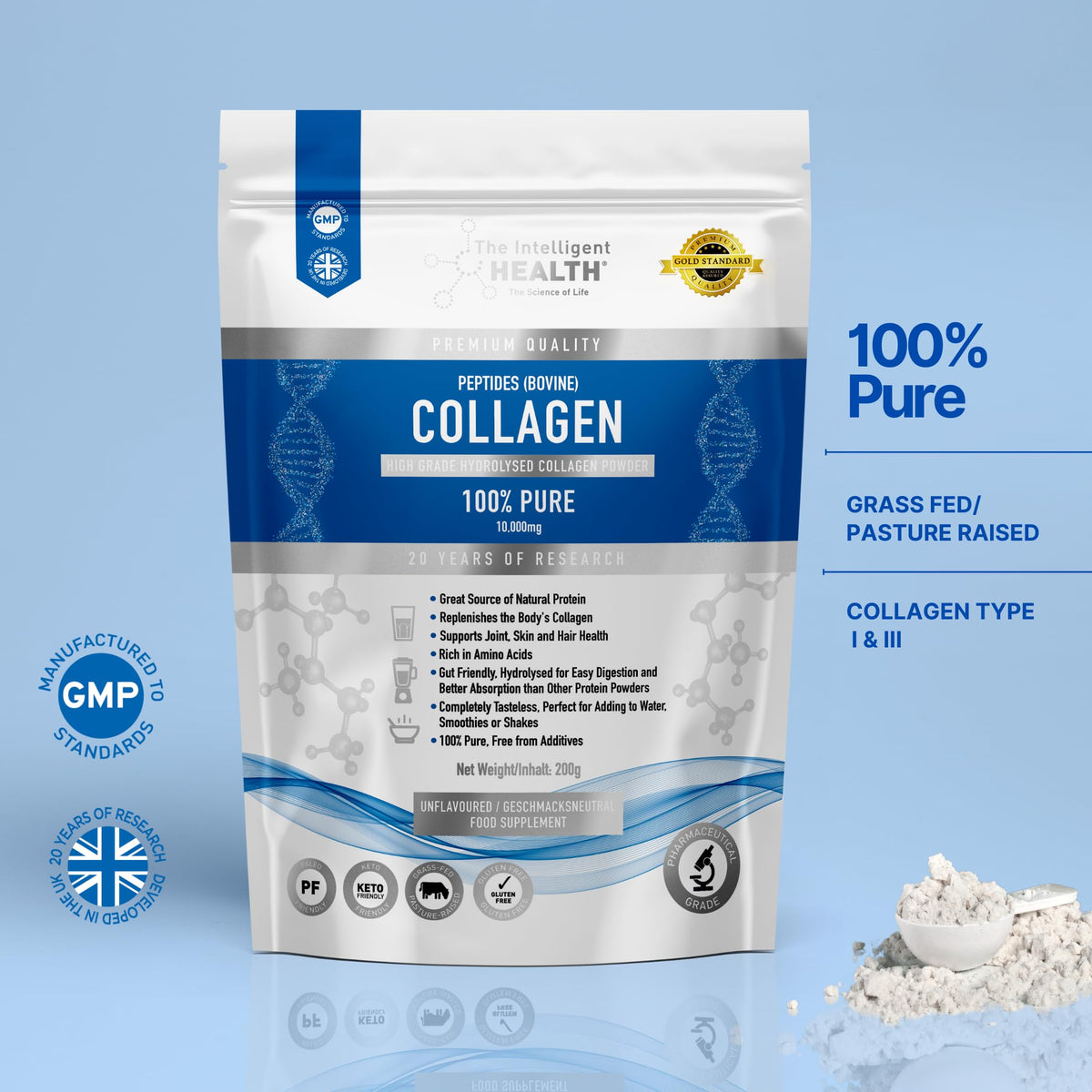 The Intelligent Health Hydrolysed Collagen Powder (Bovine) - High
