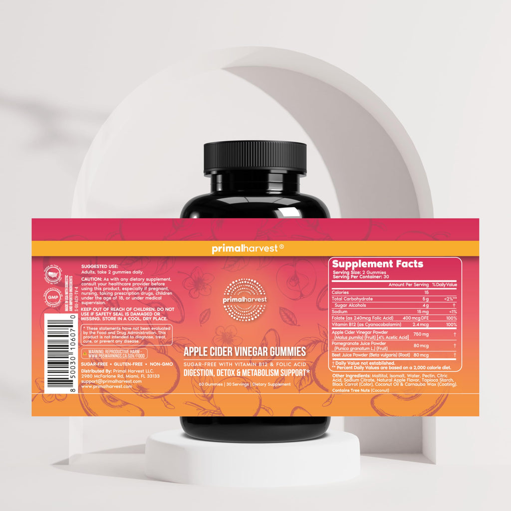 Primal Harvest ACV Gummies with Beetroot & B12 - 60 Gummies - image 5