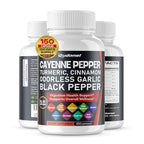 GUDOMET Cayenne Pepper 14-in-1 with Turmeric & Cinnamon - 150 Capsules
