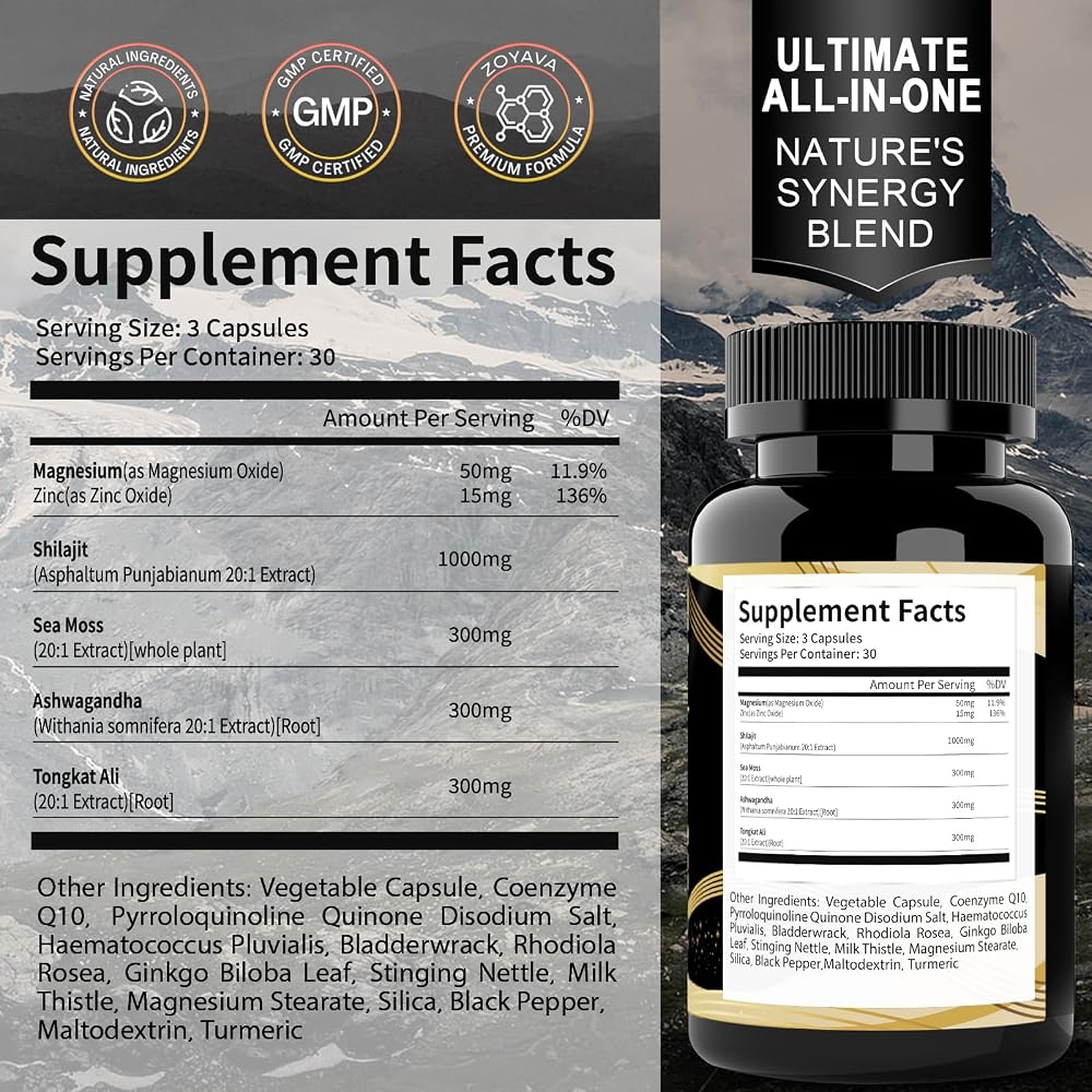 Uheco 19-in-1 Shilajit Capsules for Men & Women - 90 Count - image 2
