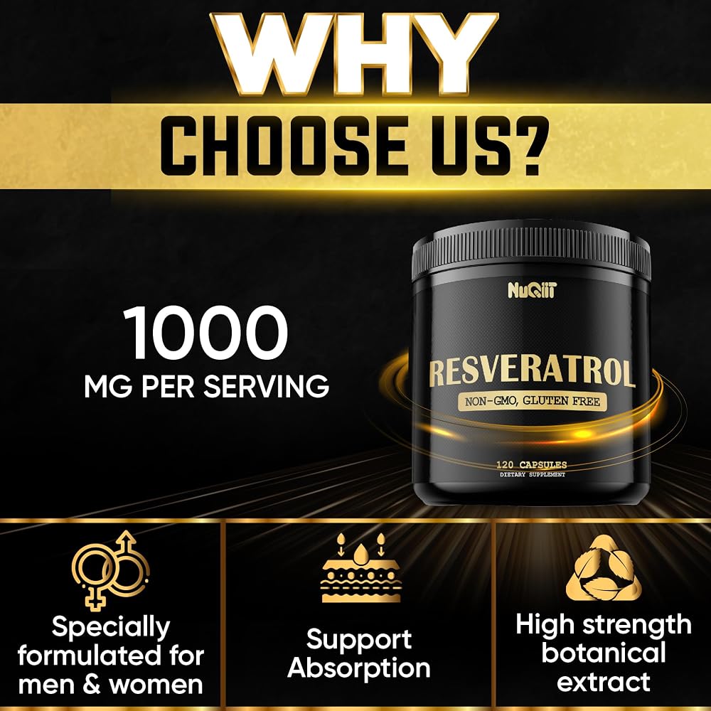 NUQIIT Trans Resveratrol 1000mg Supplement - 120 Vegan Capsules - image 4
