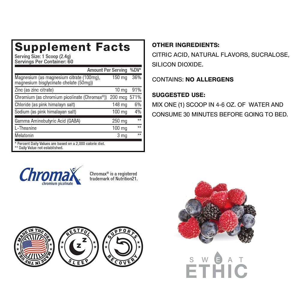 Sweat Ethic PM Sleep Powder for Sleep Support - 60 Servings - image 4
