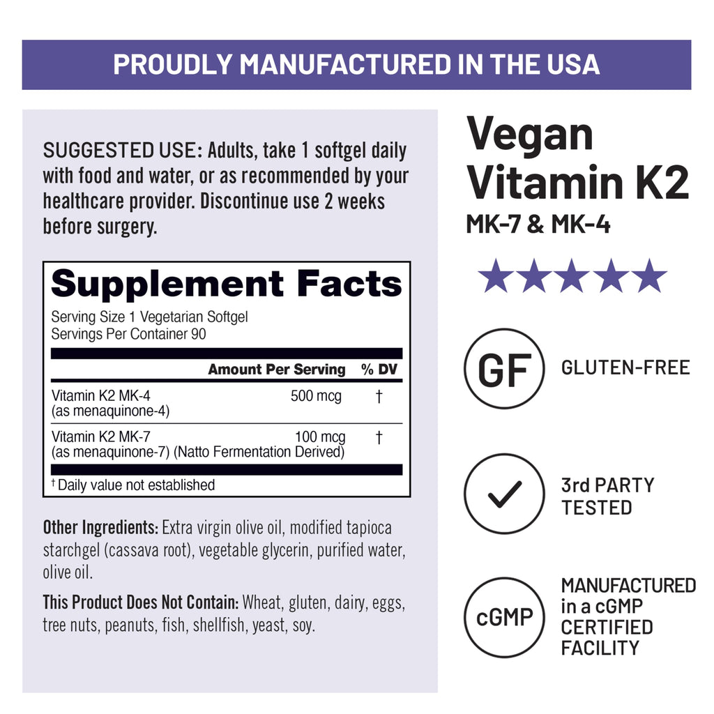 NatureWise Vitamin K2 600mcg with MK-7 & MK-4 - 90 Softgels - image 4