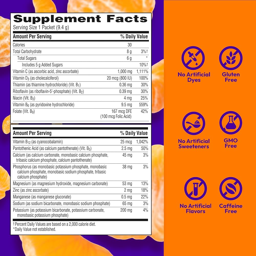 Emergen-C Vitamin C 1000mg Immune Support Powder Tangerine - 30 Packets - image 7