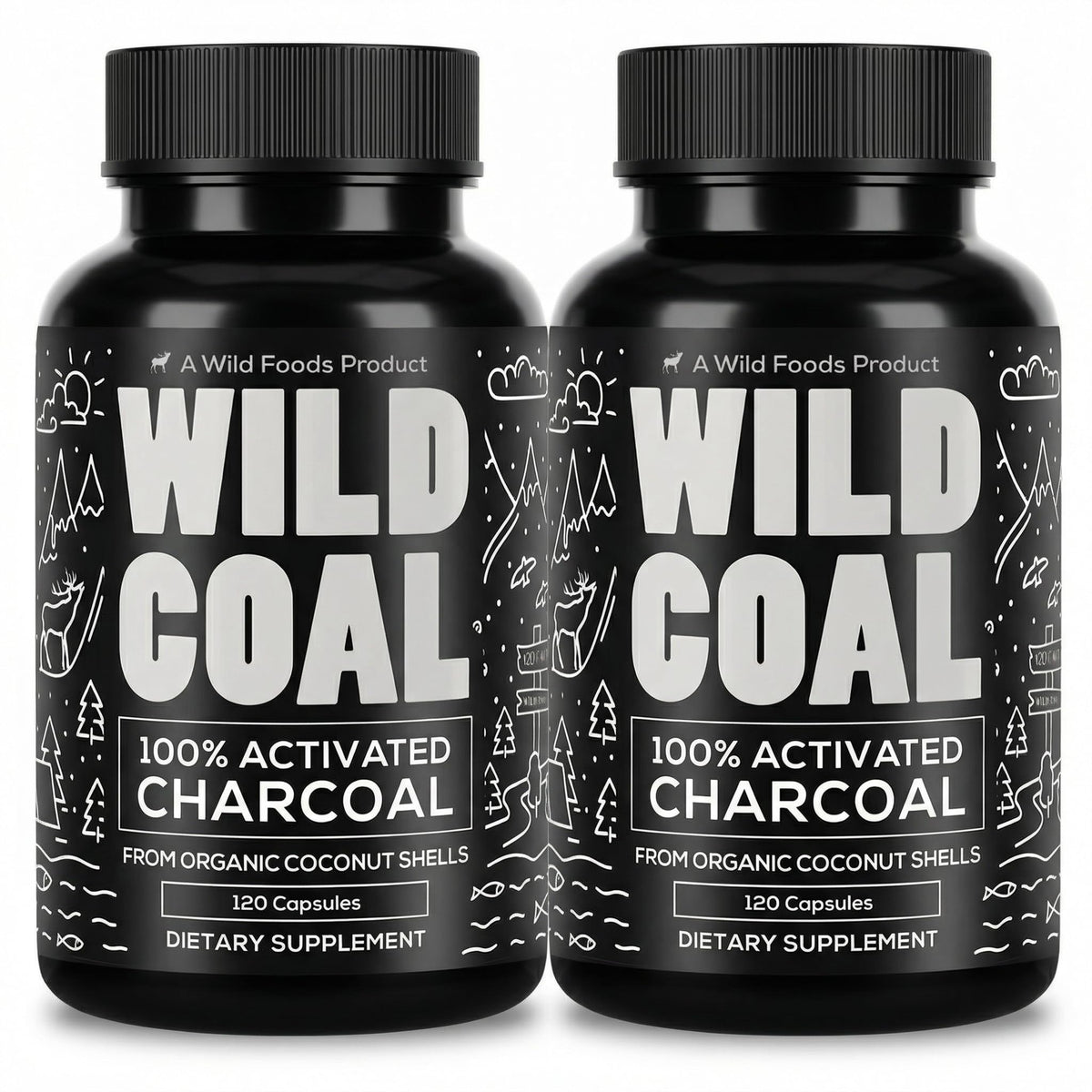 Wild Activated Charcoal Capsules from 100% Organic Coconut Shells
