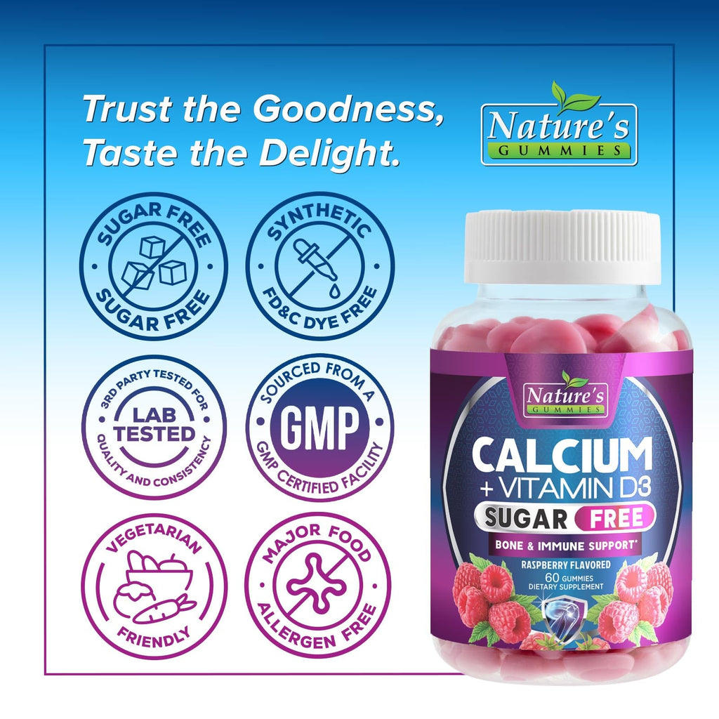 Nature's Nutrition Calcium Gummies - Sugar Free Calcium Gummy
