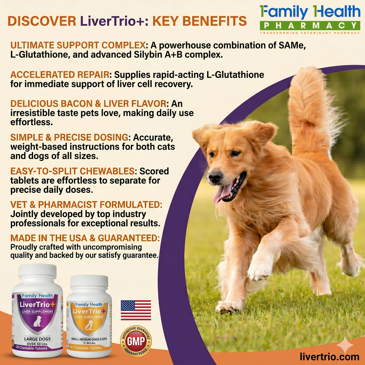 LiverTrio+ Comprehensive Liver Support for Large Dogs - 30 Tablets - image 8