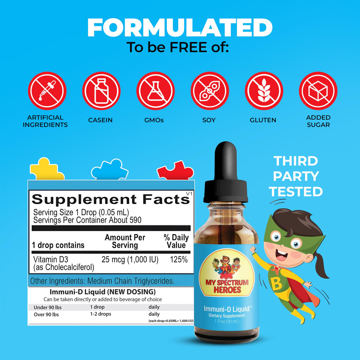 My Spectrum Heroes Immuni-D Vitamin D3 Liquid 1000 IU - 30 mL - image 4