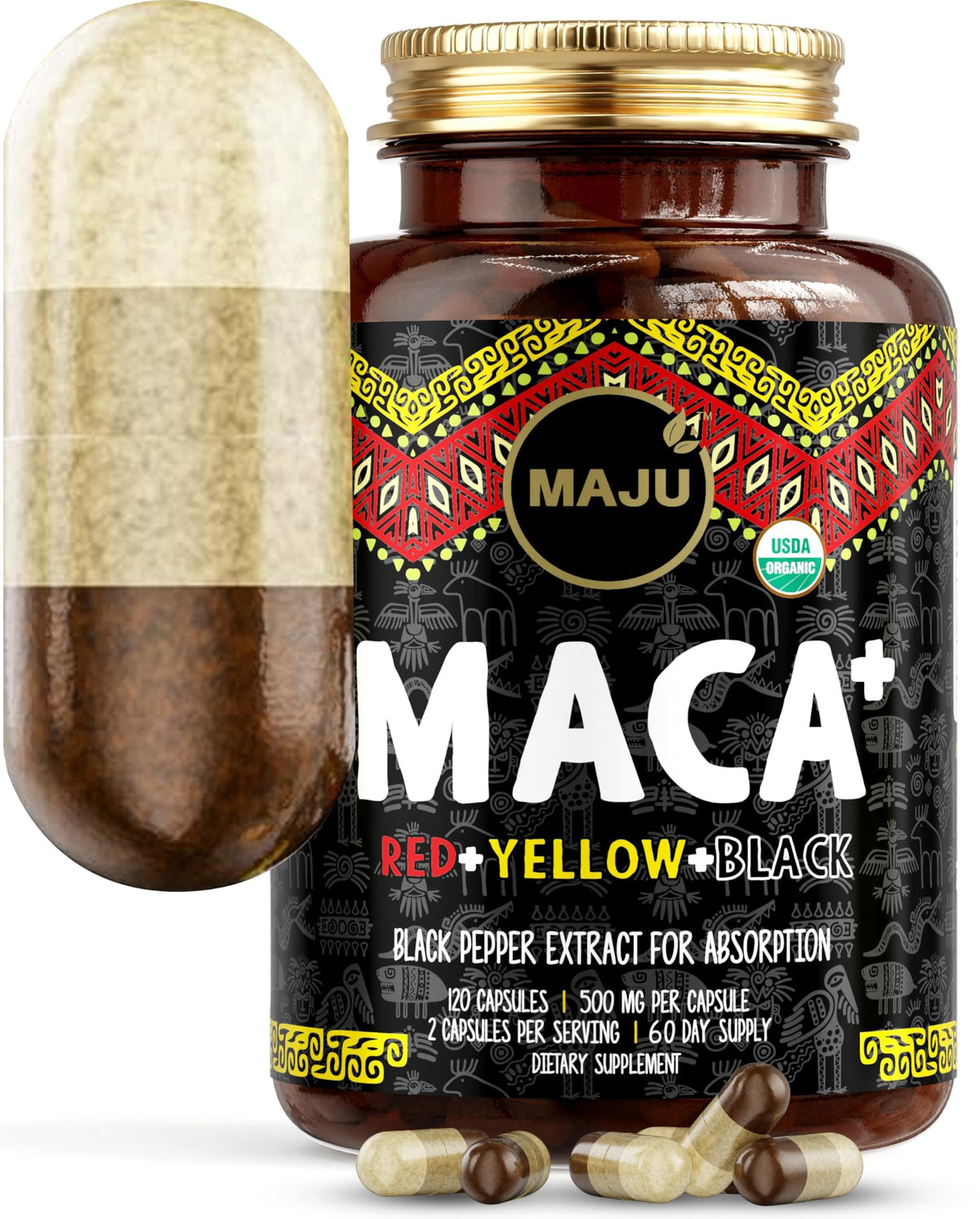 Maju Superfoods 4-in-1 Maca Root Capsules - 120 Count