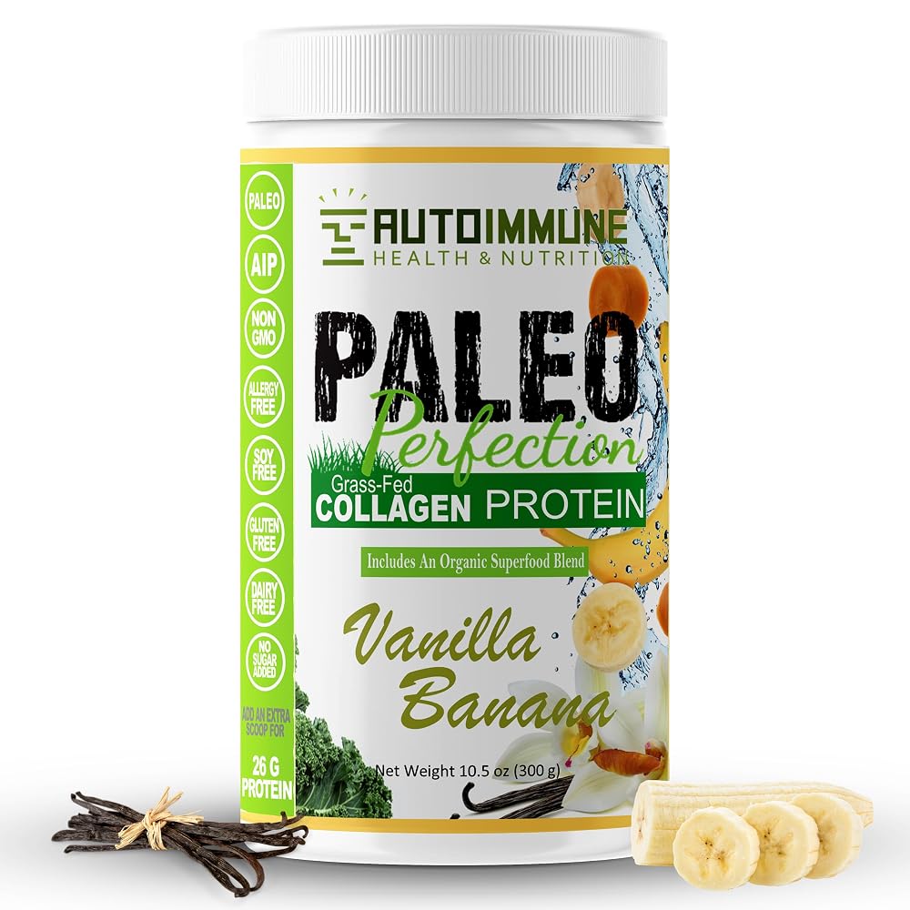 Autoimmune Health Vanilla Banana Grass Fed Beef Collagen Protein Powder - 300g