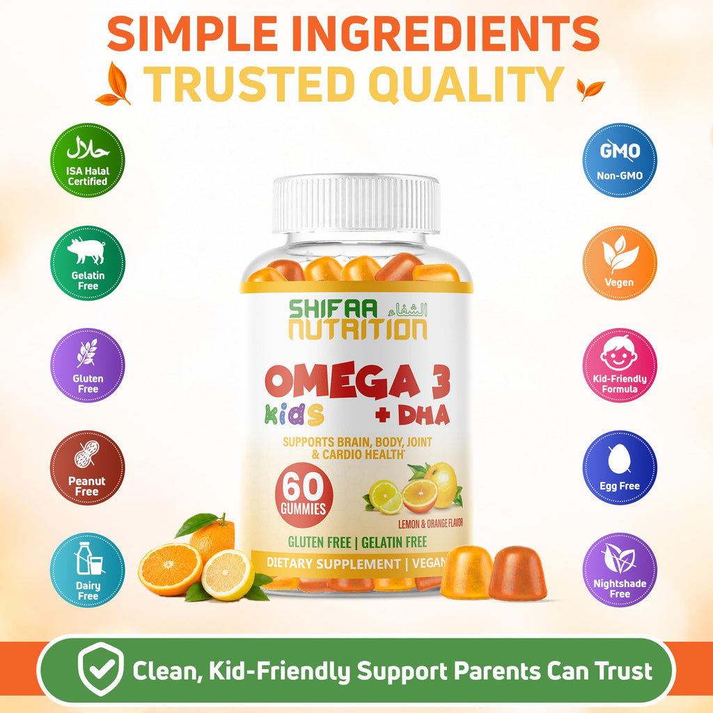 SHIFAA NUTRITION Omega 3 DHA Gummies for Kids - 60 Gummies - image 5