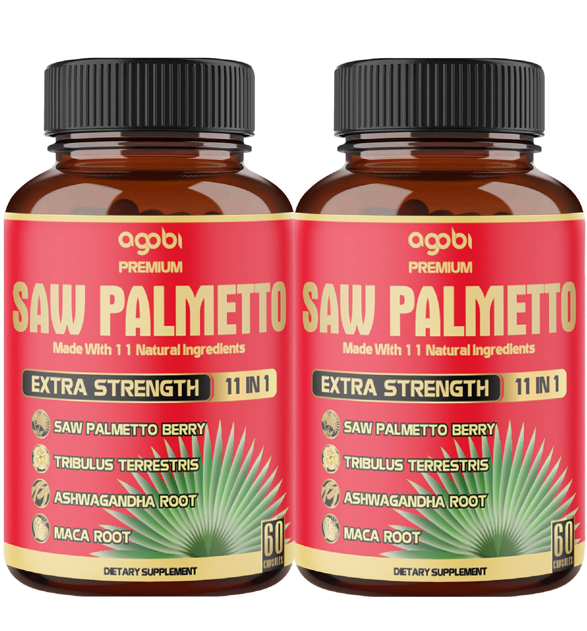 Agobi Saw Palmetto 5300 mg with Ashwagandha & Turmeric - 120 Capsules