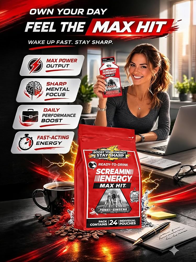 VITAL 4U Screamin Energy Max Hit Coffee Mocha Energy Shots - 24 Count - image 9