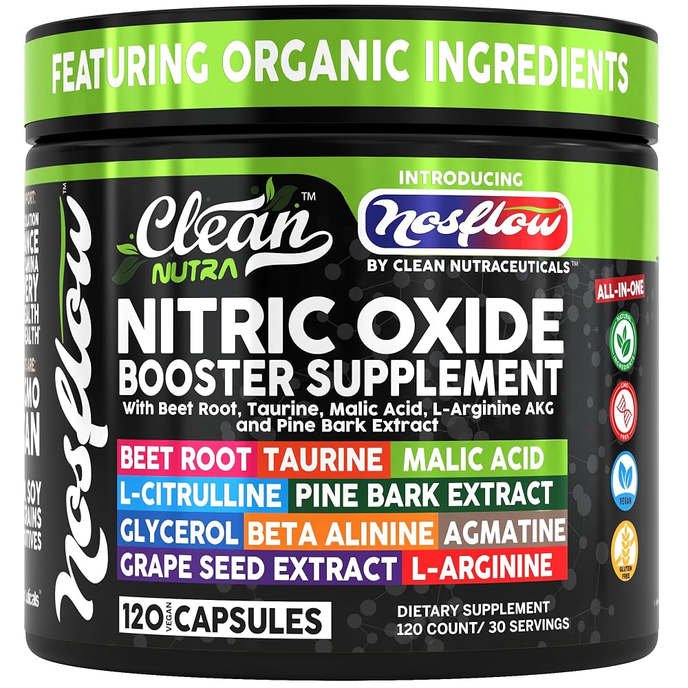 Clean Nutraceuticals NosFlow Nitric Oxide Supplement - 120 Capsules