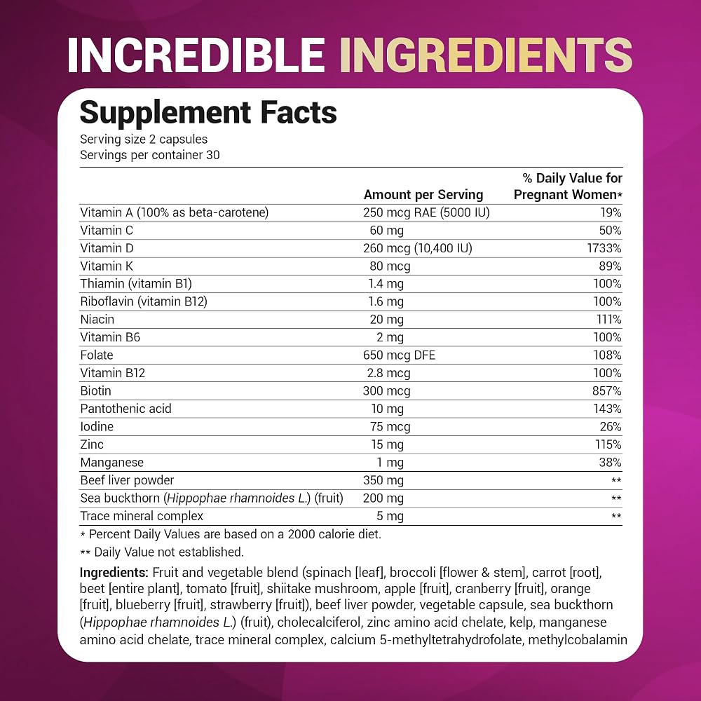 Dr. Berg Natural Prenatal Vitamins for Women - 60 Capsules - image 8