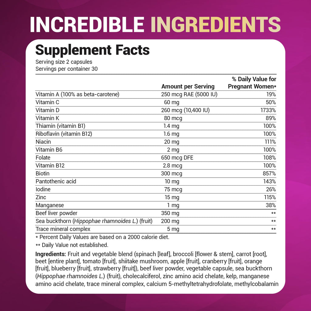 Dr. Berg Natural Prenatal Vitamins for Women - 60 Capsules - image 8