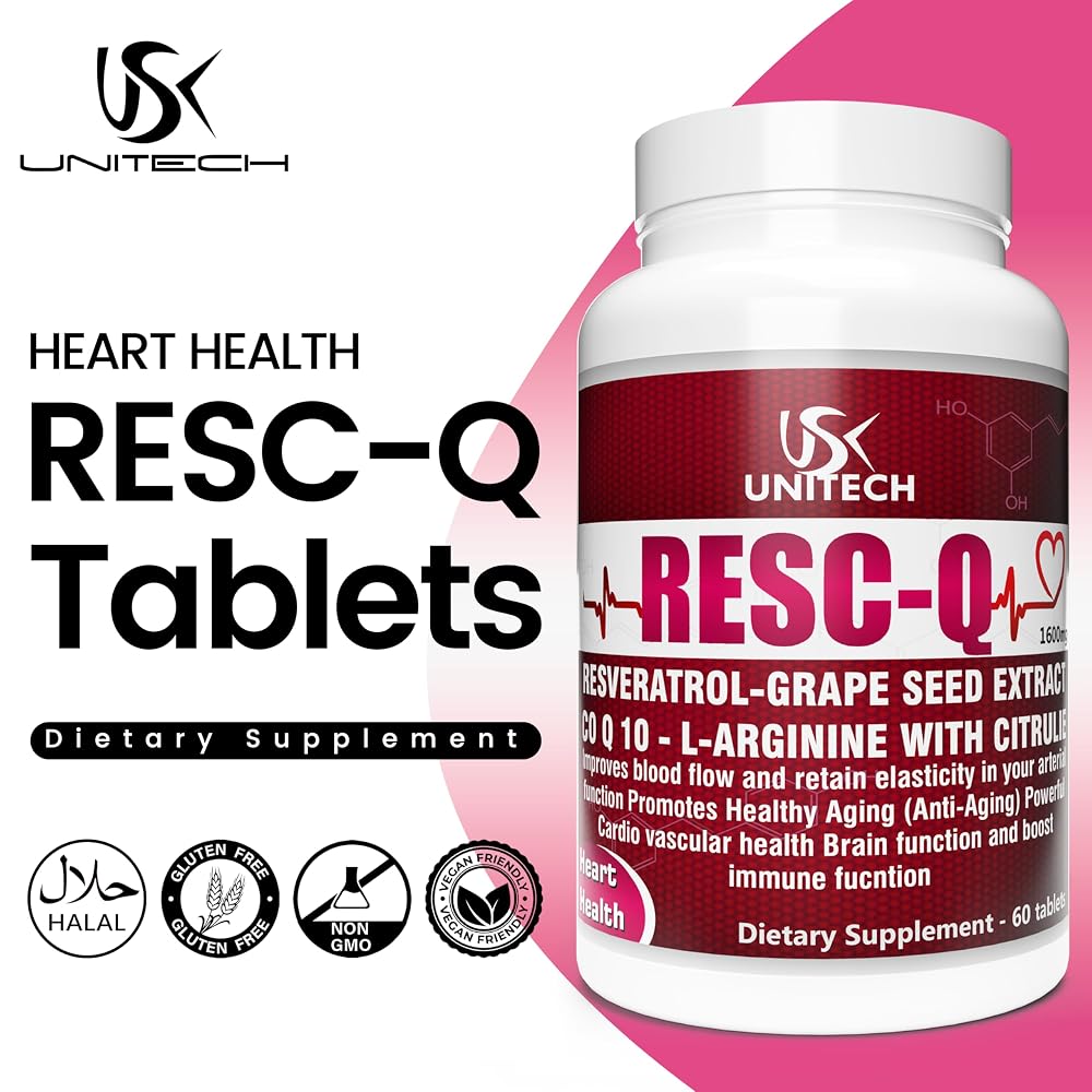 USK RESC-Q Resveratrol & L-Arginine Antioxidant - 60 Tablets - image 2