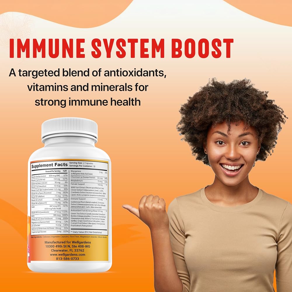 Wellgardens Women's Daily Multivitamin with Biotin & Cranberry - 60 Capsules - image 3