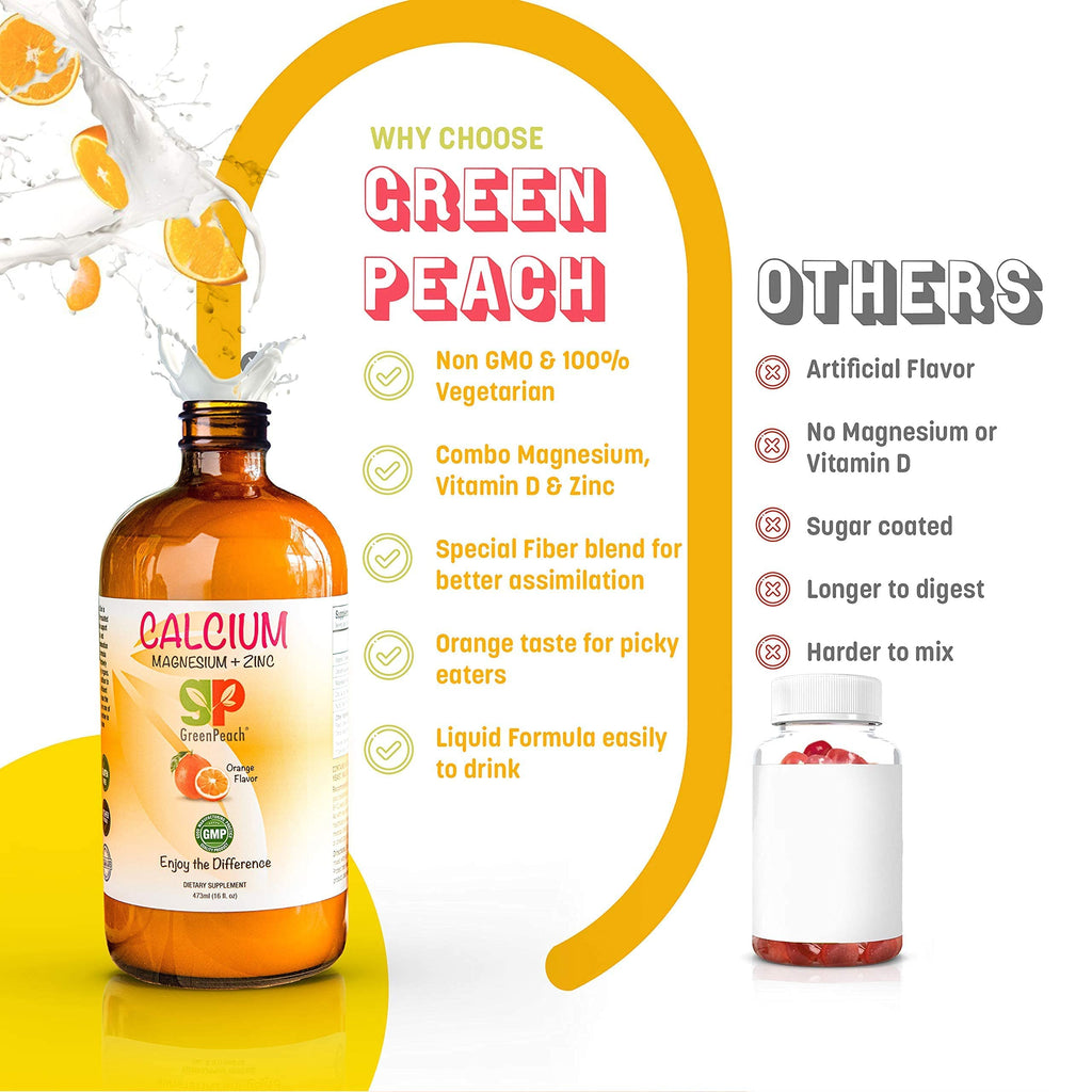 GreenPeach Organic Liquid Calcium Supplement for Kids