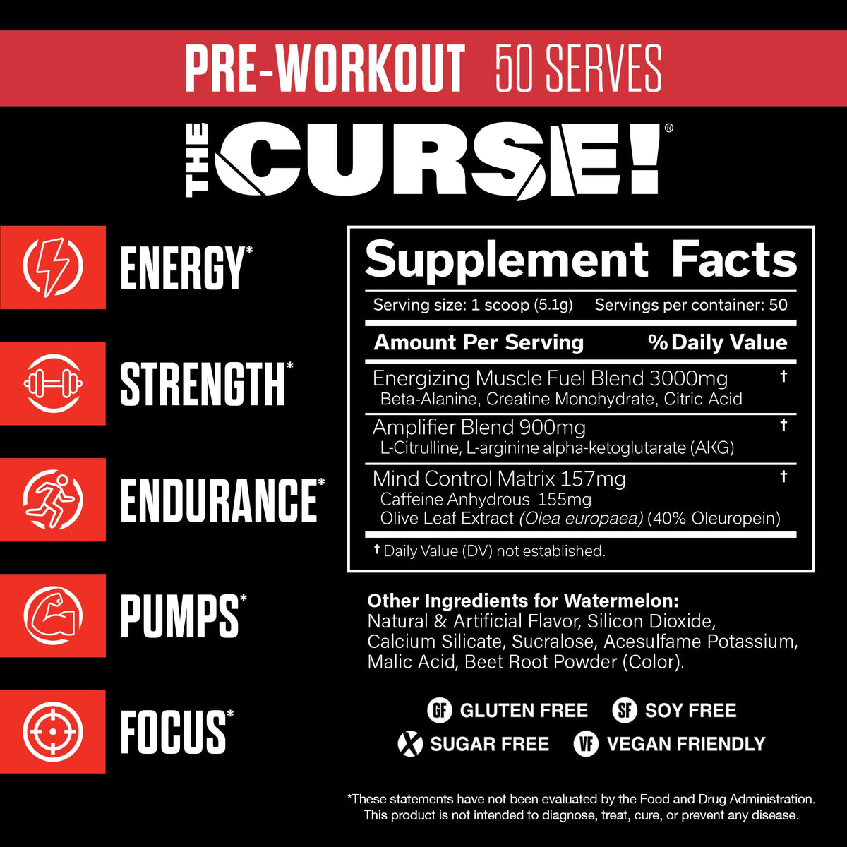 JNX SPORTS The Curse! Pre Workout Powder for Men & Women