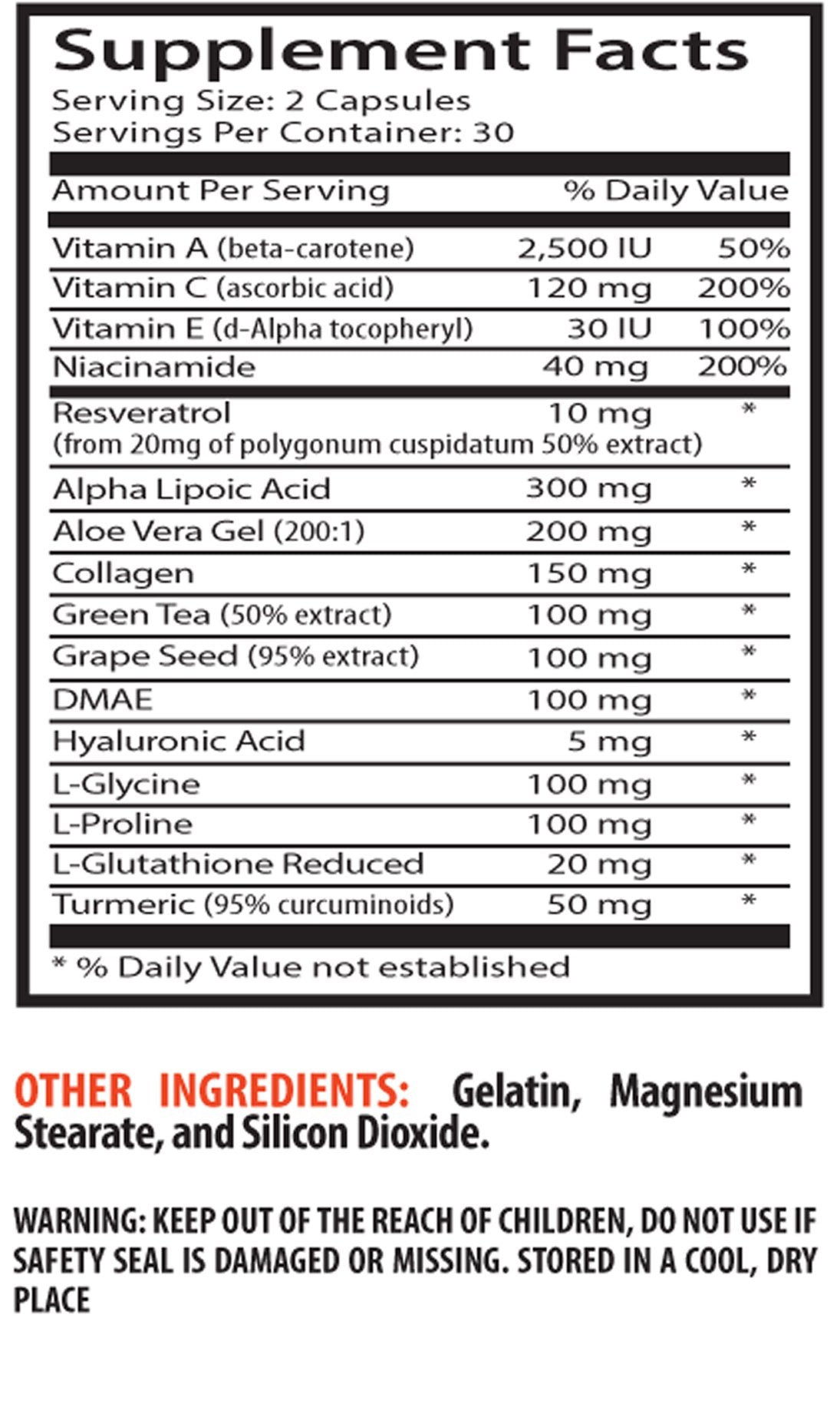 Sport Supplements Niacinamide & Vitamin C Anti-Wrinkle Capsules - 60 Capsules - image 2