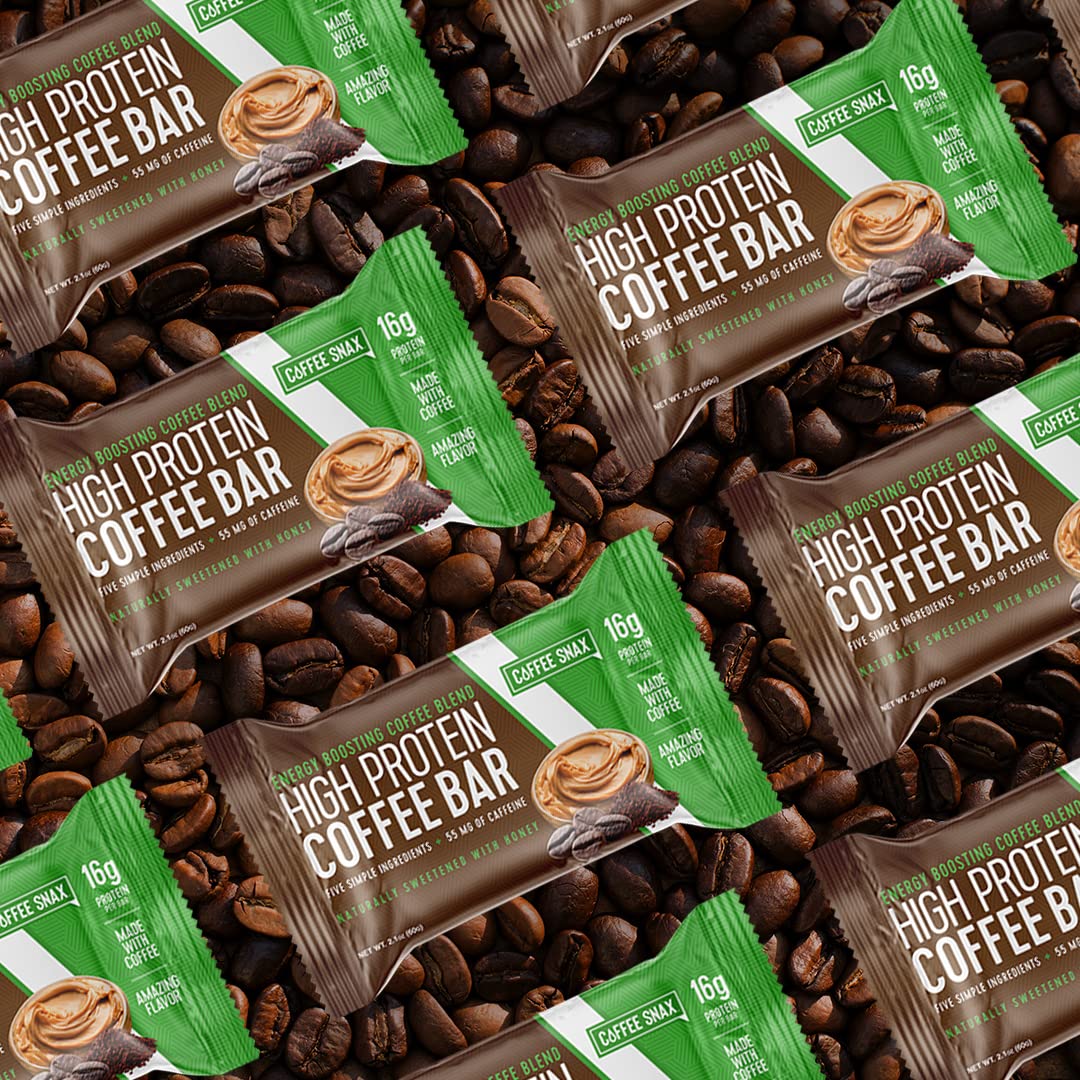 Coffee Snax Protein Coffee Energy Bar Peanut Butter - 12 Count - image 6