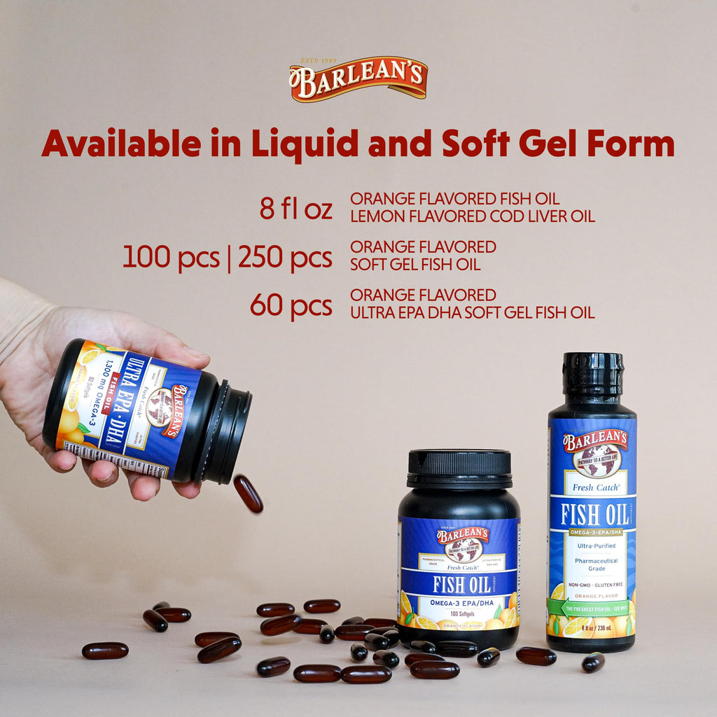 Barlean's Orange Omega-3 Fish Oil Softgels 600mg EPA & DHA - 100 Softgels - image 7