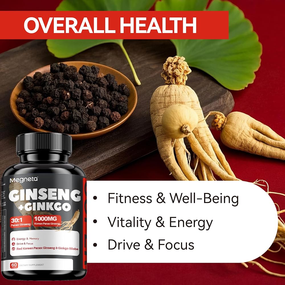 MEGNETA Korean Red Panax Ginseng Energy and Focus Capsules - 180 Capsules - image 3