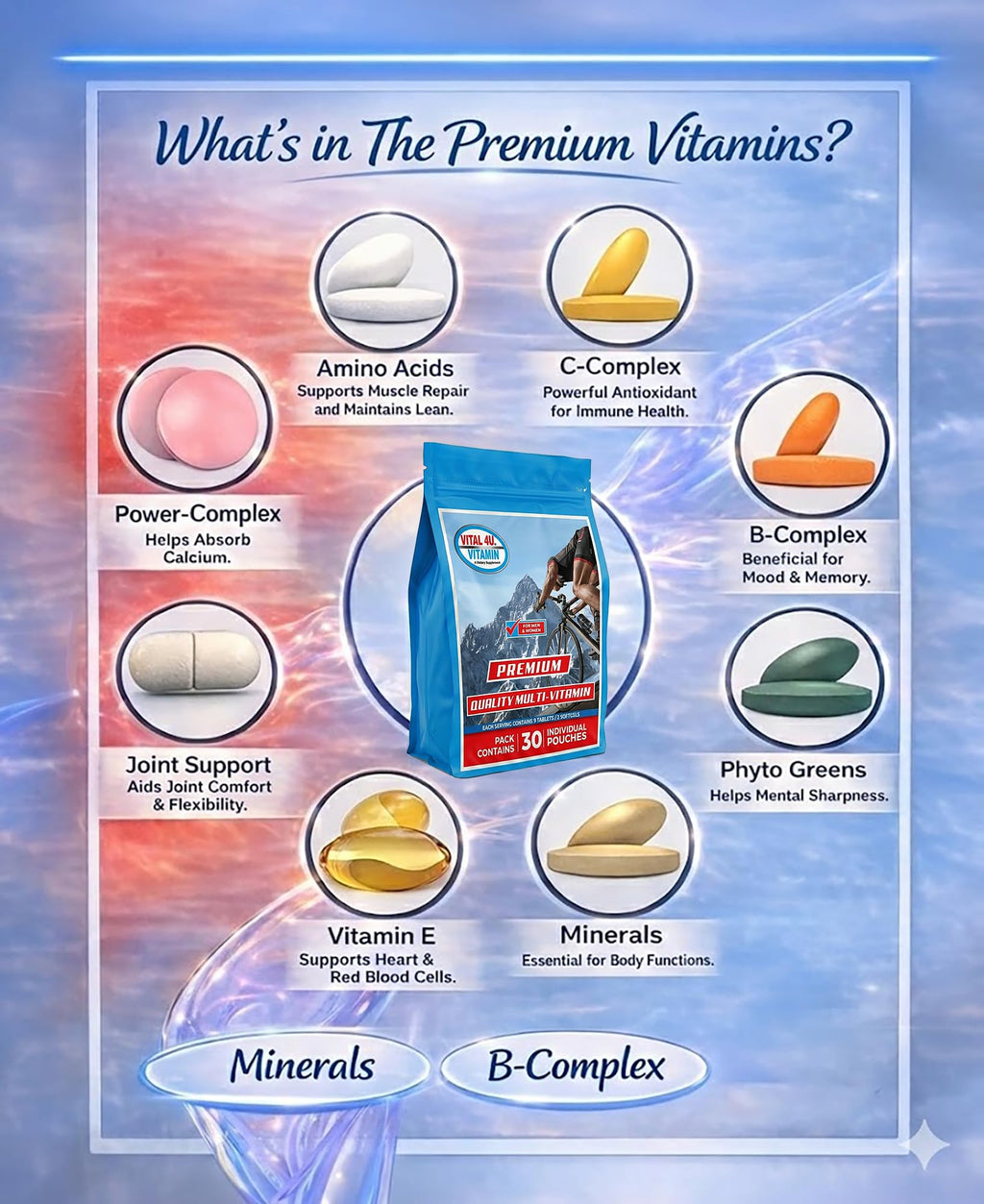 VITAL 4U Premium Daily Multivitamin Packs - 30 Servings - image 7