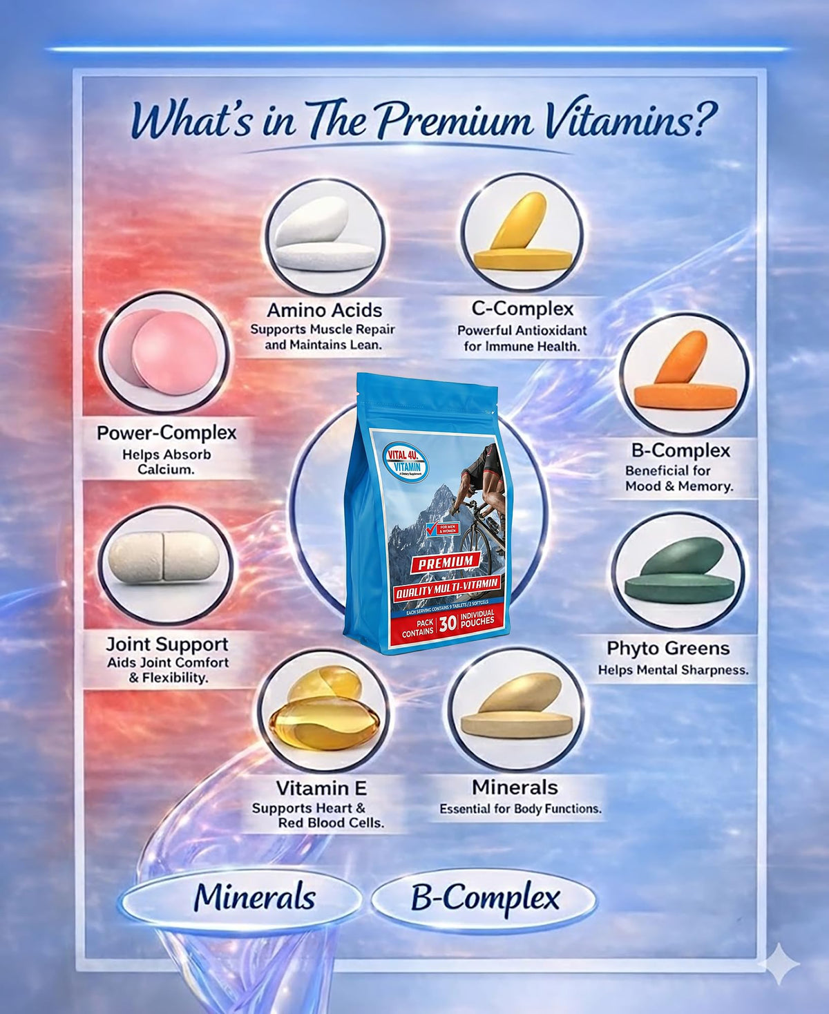 VITAL 4U Premium Daily Multivitamin Packs - 30 Servings - image 7