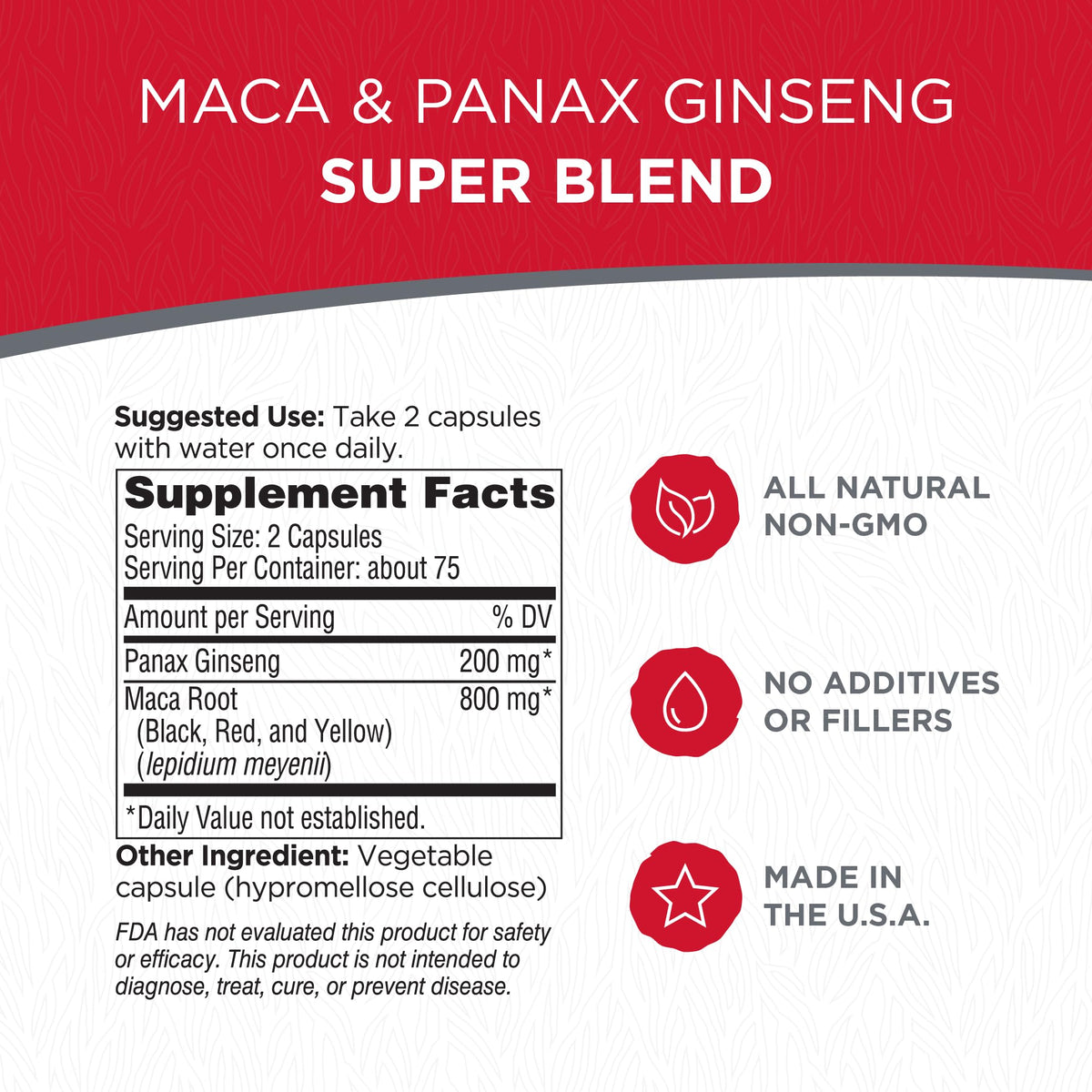 Dairyland Management Maca Root + Panax Ginseng Capsules - 150 Count - image 3