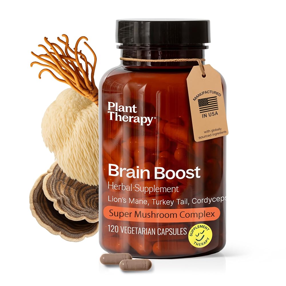 Plant Therapy Lion's Mane Capsules Brain Boost - 120 Vegetarian Capsules