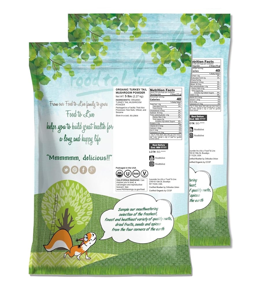 Food to Live Organic Turkey Tail Mushroom Powder